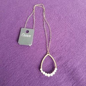 Crave Goldtone Teardrop Necklace NWT